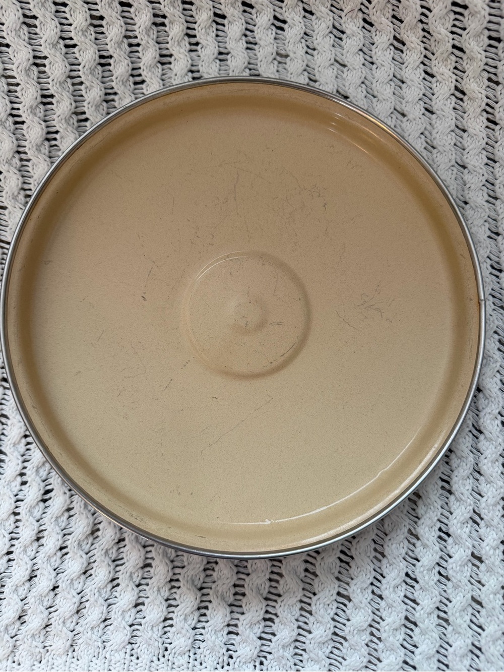 Sears Vintage 1970s Merry Mushroom Harvest Gold Enamel Coated Set Of 2 Pans Used - Picture 6 of 13